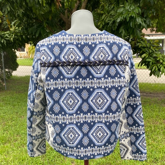 Endless Rose Jackets \u0026 Coats | Endless Rose Aztec Print Crop Jacket Size M Nwt | Color: Blue/Gray | Size: M | Veronicadiaz794's Closet